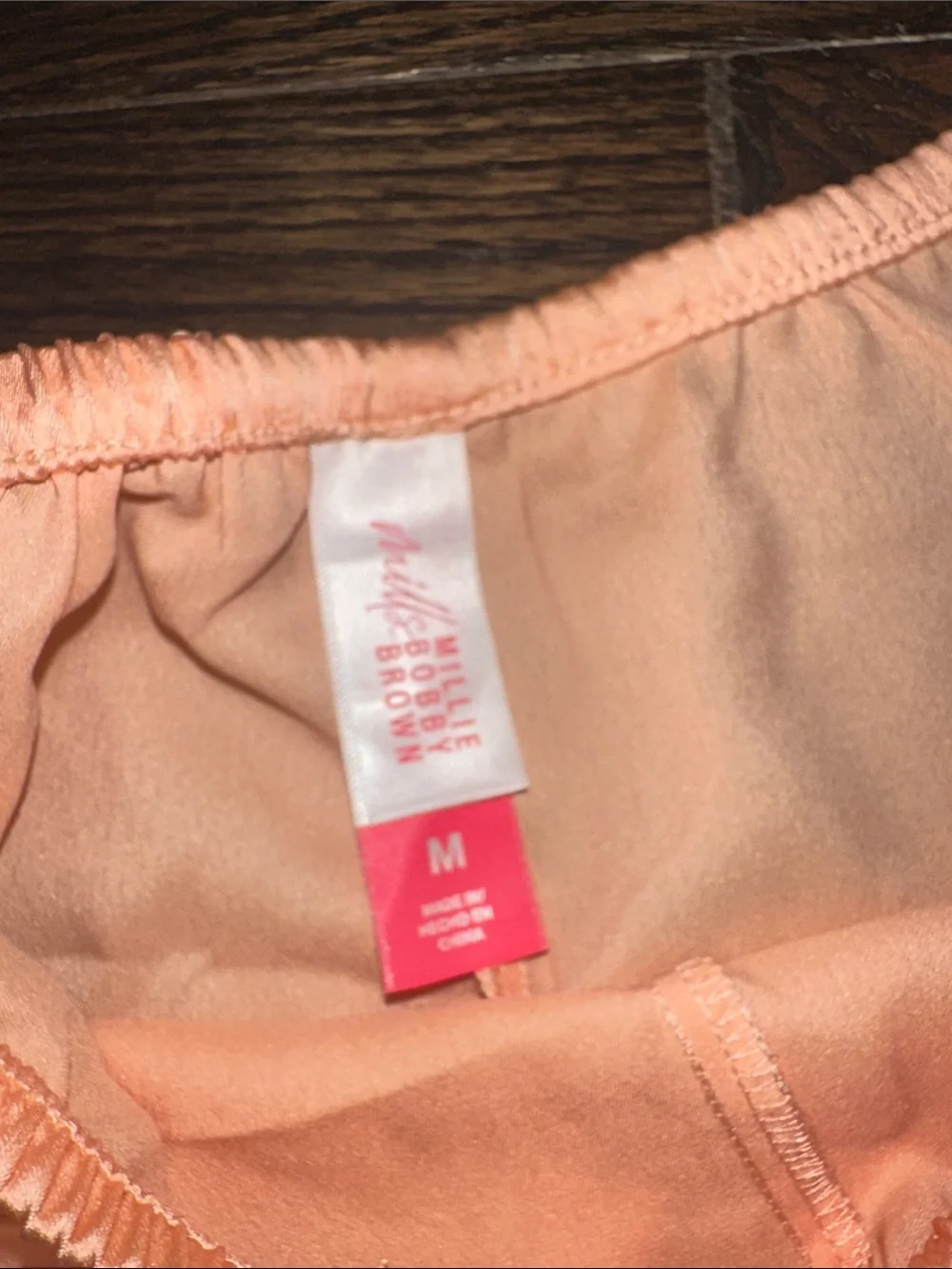 Milly Bobby brown Peach Ruffle Satin Sleep Shorts  size medium new with tags